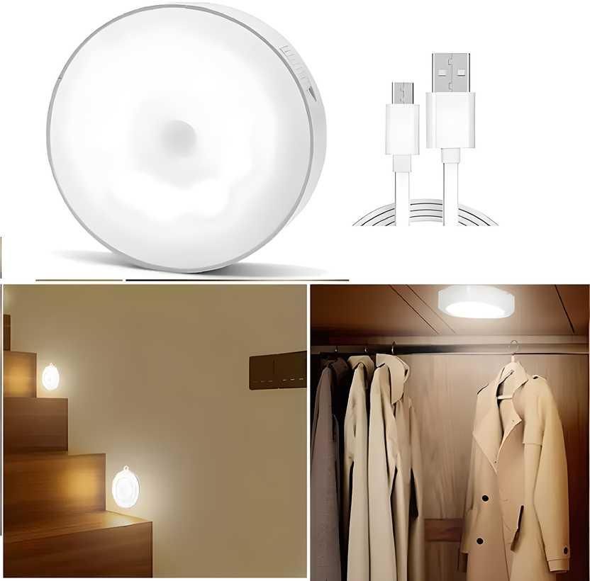 Voguehaven Motion Sensor Light for Home with USB Charging Wireless Self Adhesive LED Night Light	(Pack Of 2)