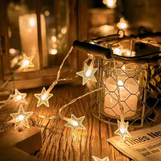 Voguehaven Serial String Star Lights for Decoration