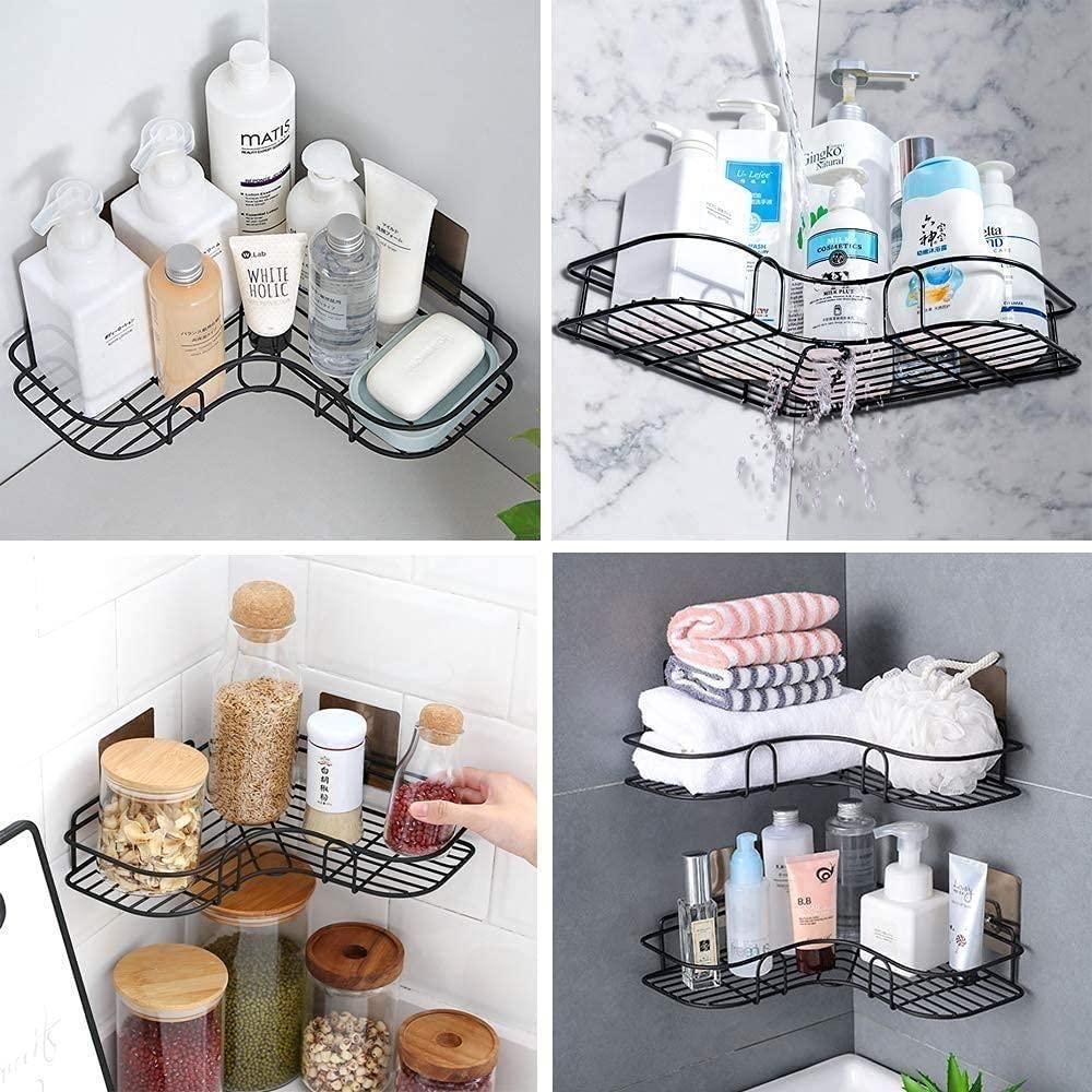 Voguehaven Metal Bathroom Corner Rack Storage Shelves