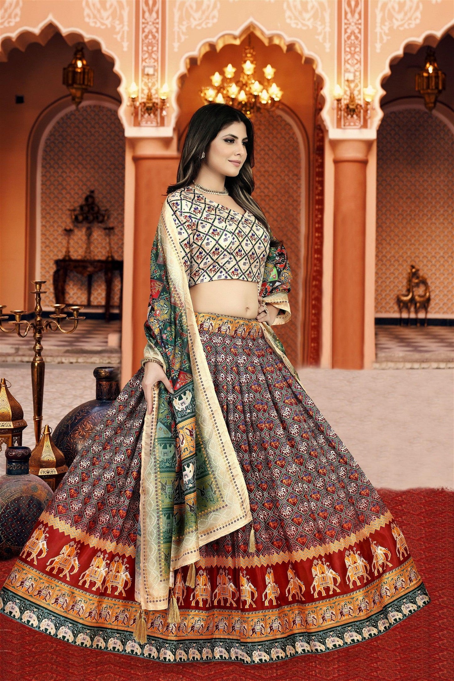 Attractive Fancy Lehenga Choli With Latest Dupatta For Women - VOGUEHAVENSTORE