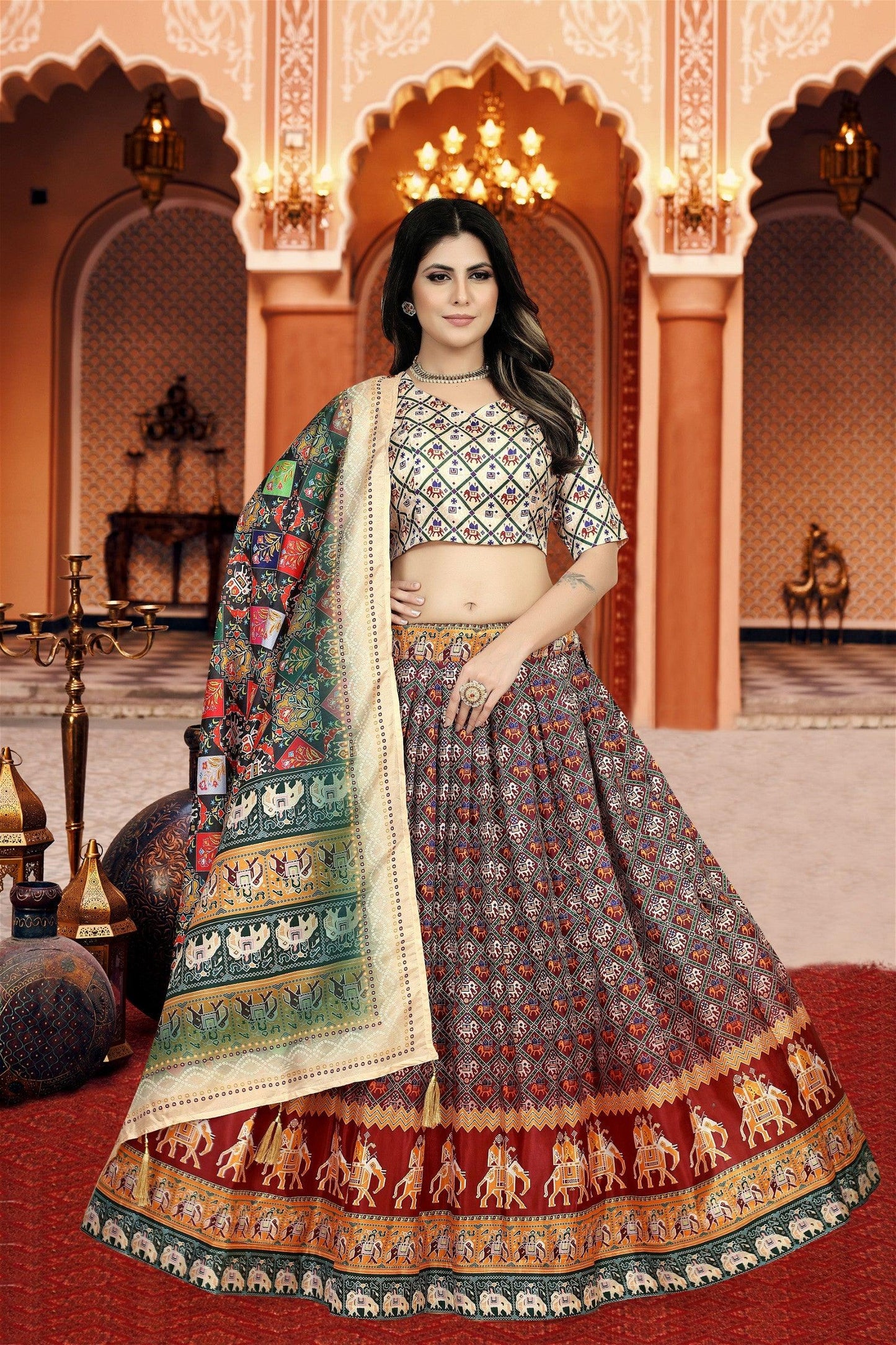 Attractive Fancy Lehenga Choli With Latest Dupatta For Women - VOGUEHAVENSTORE