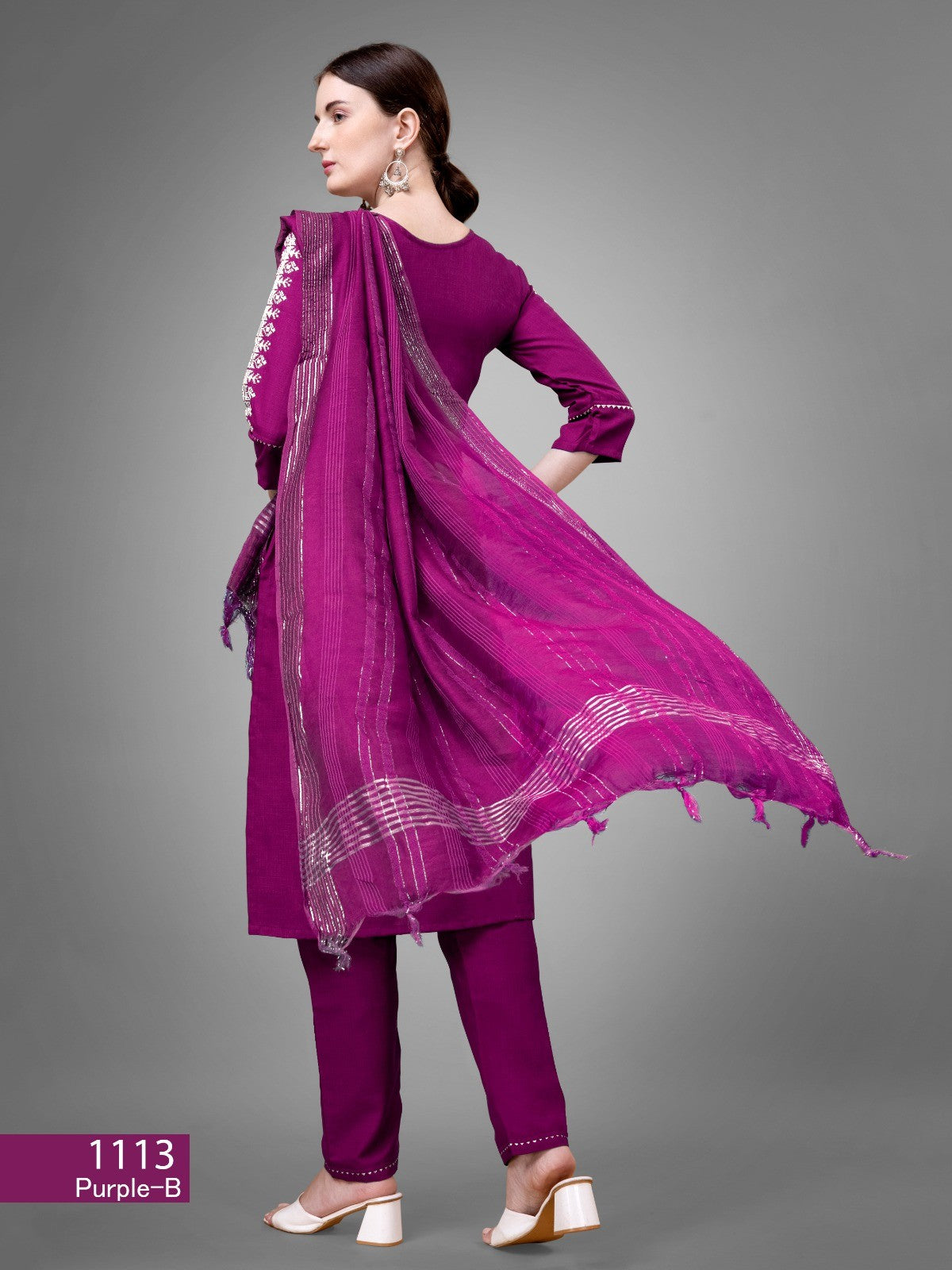 Voguehaven Purple Cotton Blend Readymade Salwar Suit - VOGUEHAVENSTORE