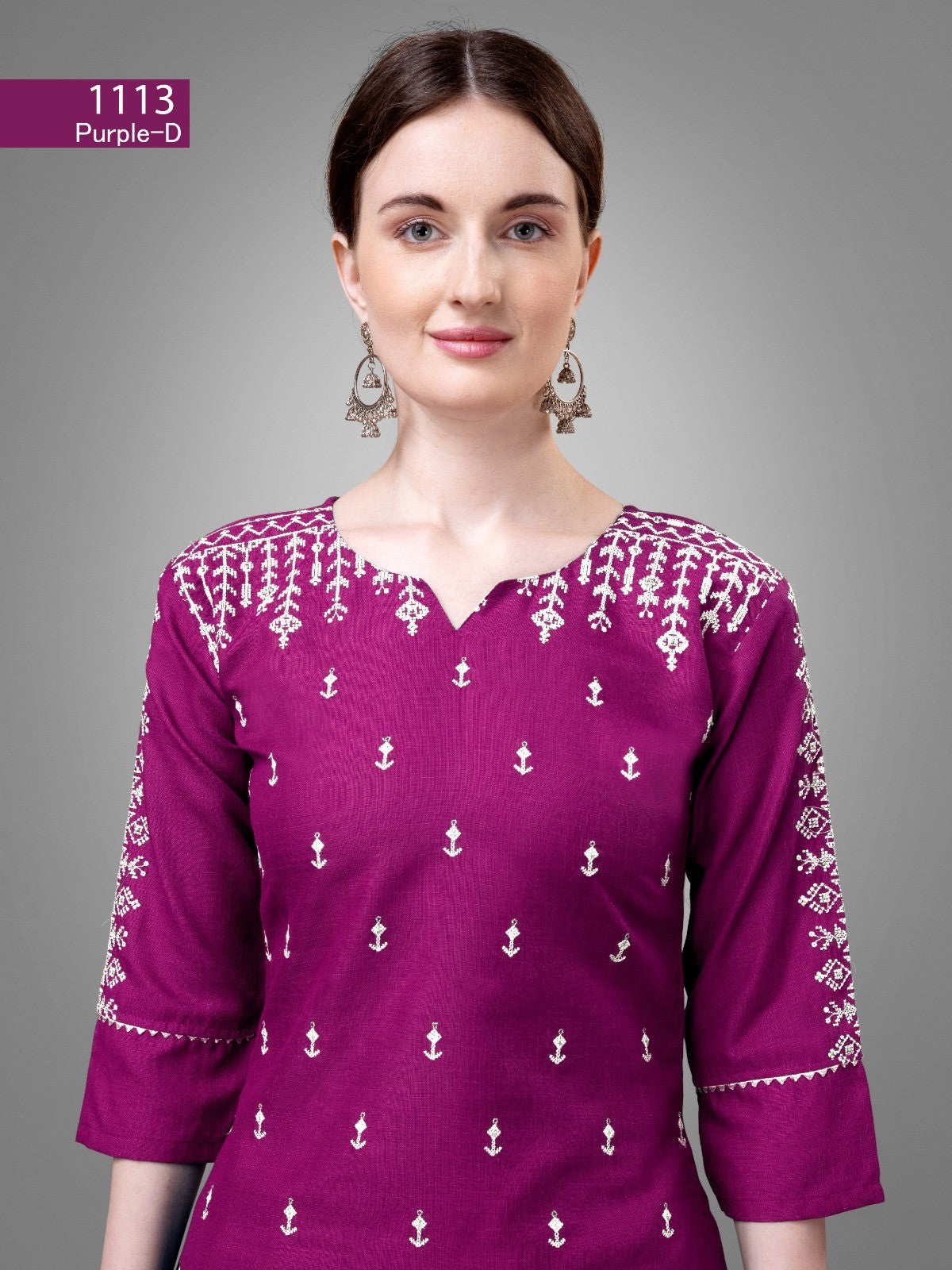 Voguehaven Purple Cotton Blend Readymade Salwar Suit - VOGUEHAVENSTORE