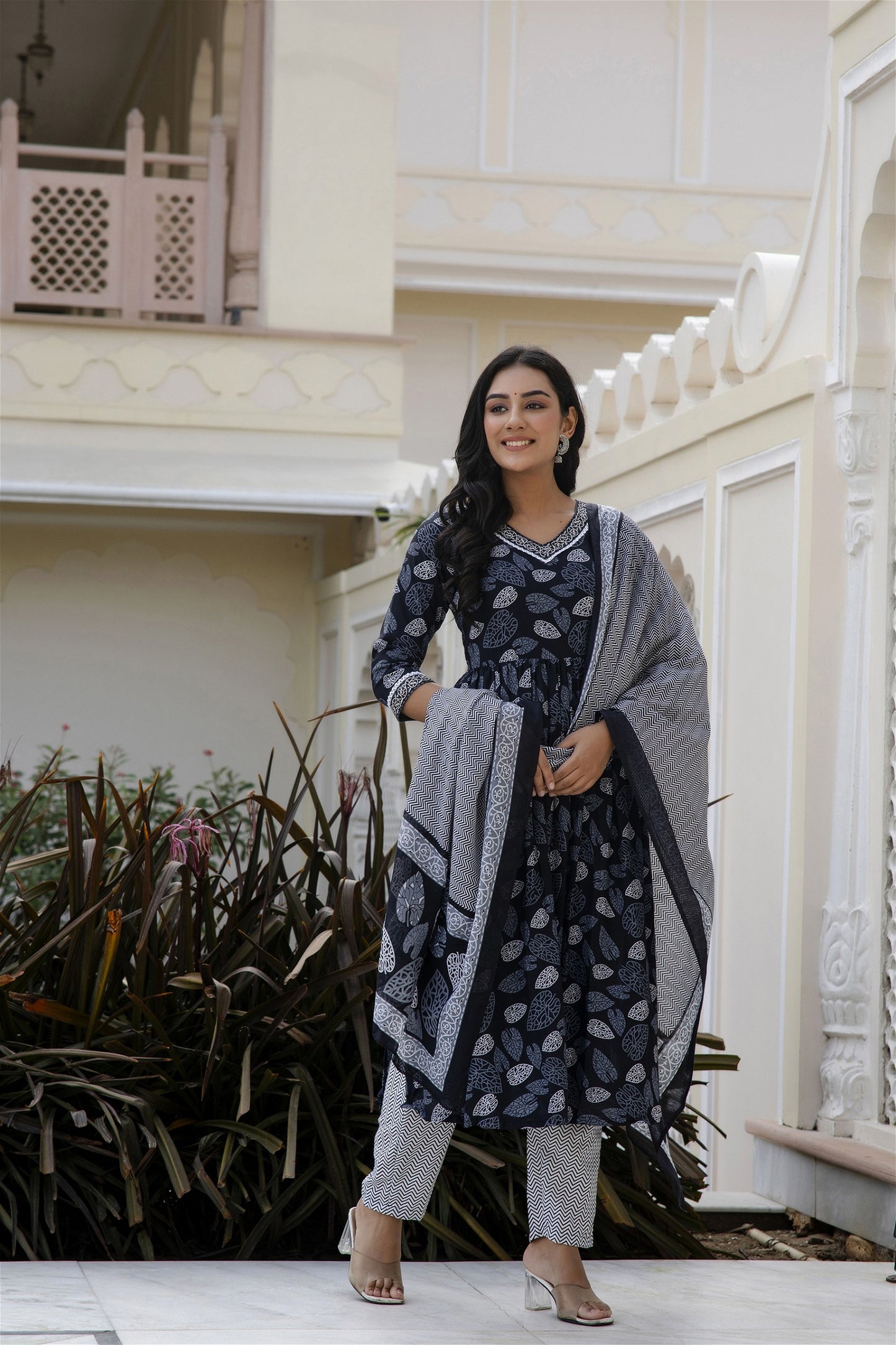 Floral Printed Rayon Kurta With Pants & Dupatta - VOGUEHAVENSTORE