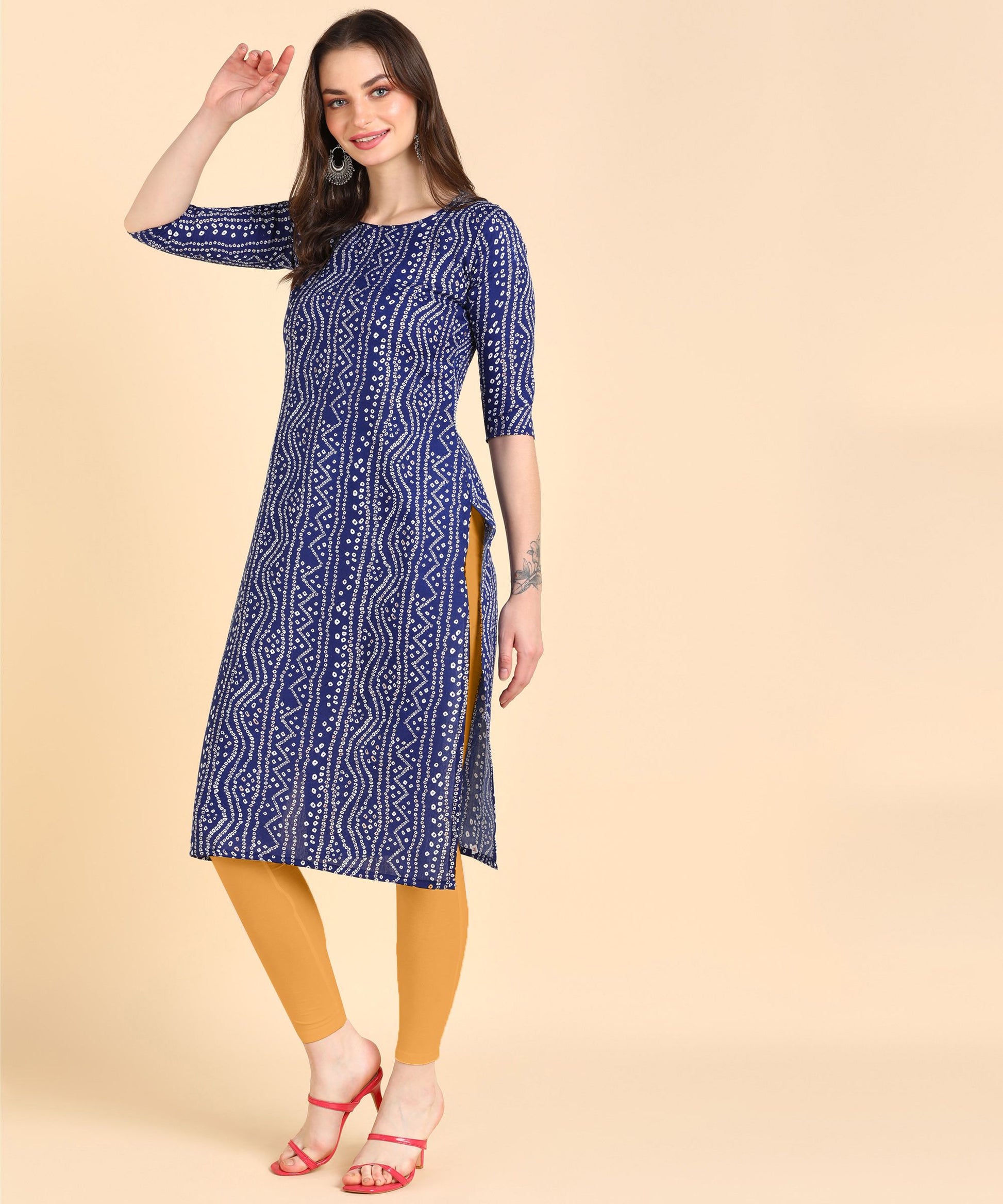 Voguehaven Women's Cotton Printed Straight Kurti - VOGUEHAVENSTORE