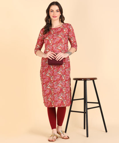 Voguehaven Women's Cotton Printed Straight Kurti - VOGUEHAVENSTORE